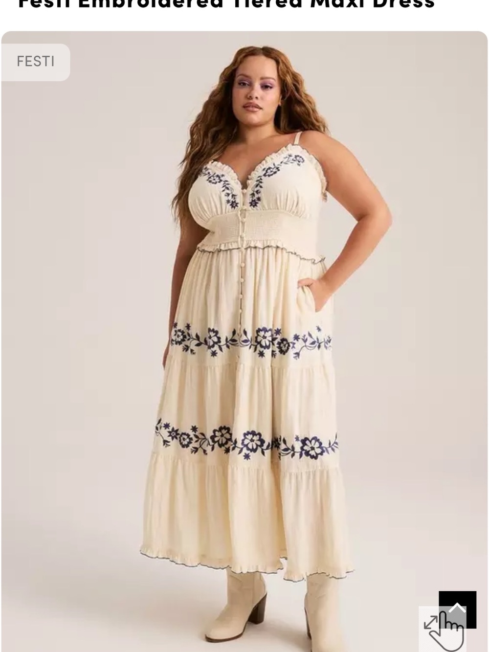 Festi Embroidered Tiered Maxi Dress 2
